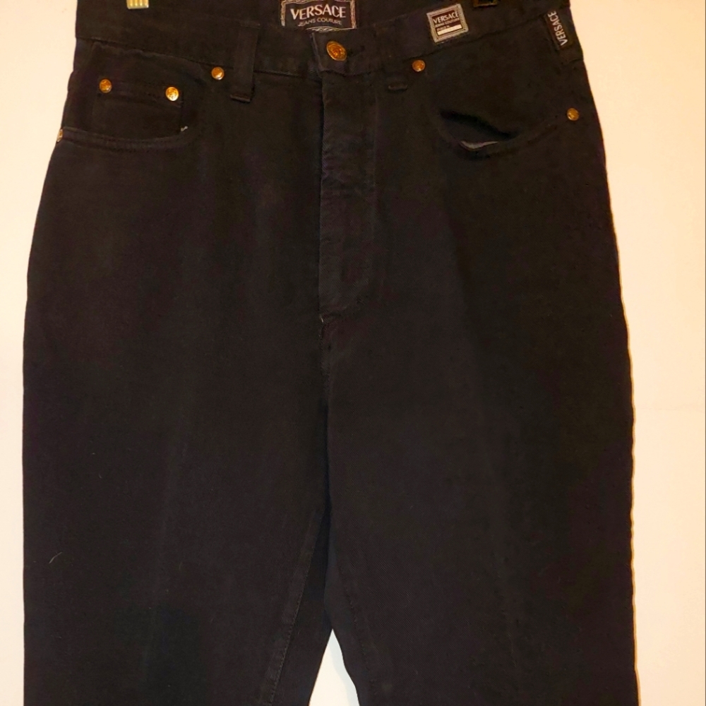 VERSACE JEANS COUTURE Size 32 Black Polyester Blend Jeans